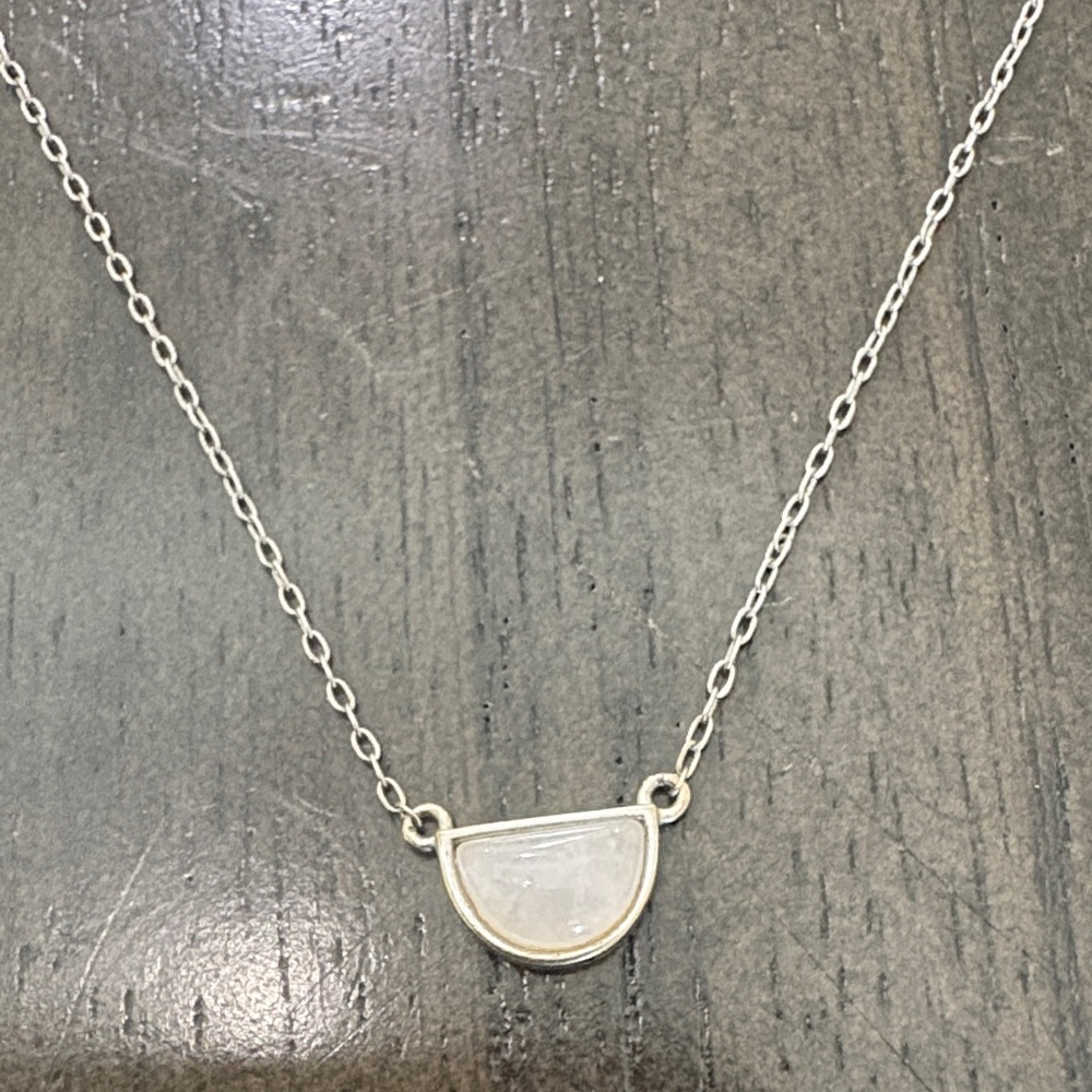 Delicate Sterling Silver Necklace with Moonstone